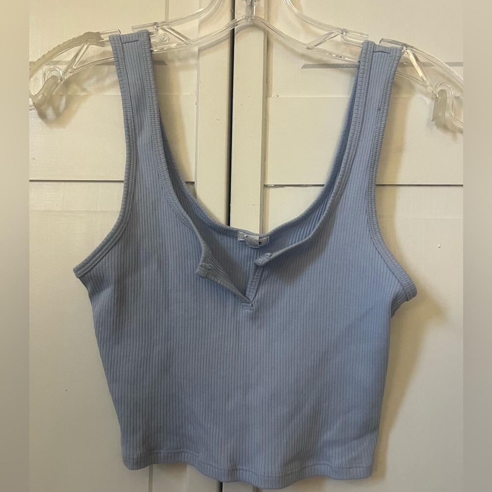 Garage Blue Cropped Tank Top